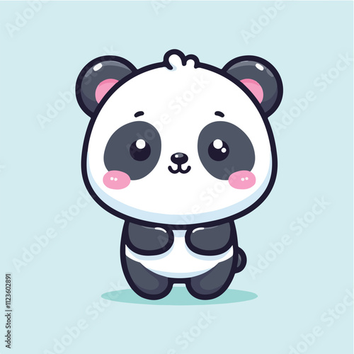 Cute and loving panda character vector