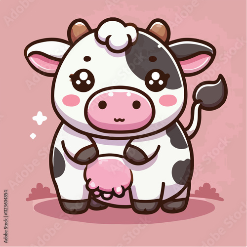 Vector cow facing front