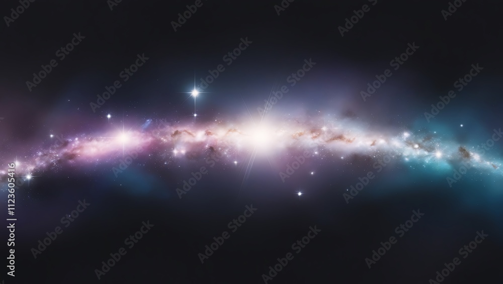 Fototapeta premium Celestial Nebula Cosmic Dust Glowing Starscape