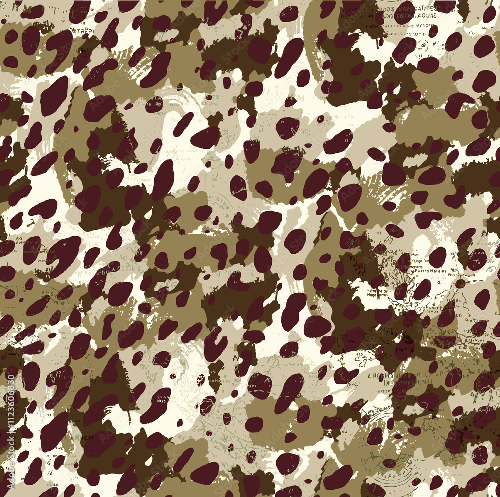 Fototapeta premium Leopard skin pattern, animal fur seamless design