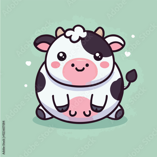 Fat and cute cow vector