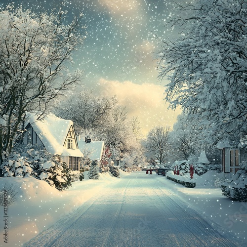 Peace of snowy winter
