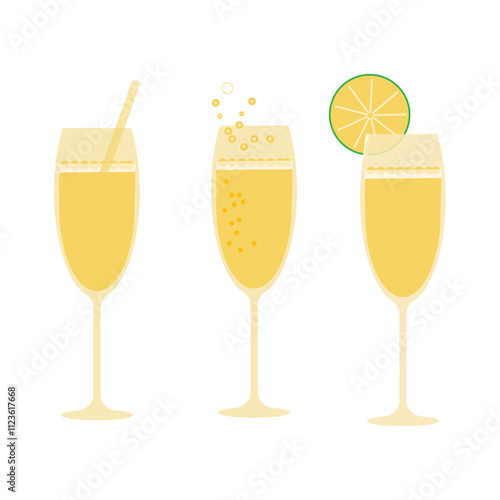 Champagne glass with champagne