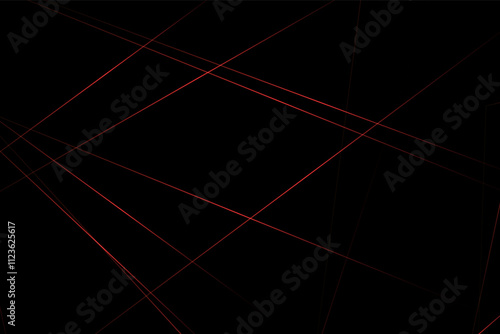 Abstract black with red lines, triangles background modern design. Vector illustration EPS 10.