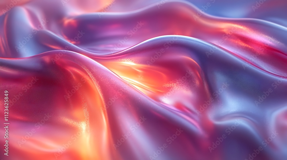 Fototapeta premium Harmonious blend of fluid metallic and matte textures in colorful 3D shapes highlighted with natural light and subtle shadows