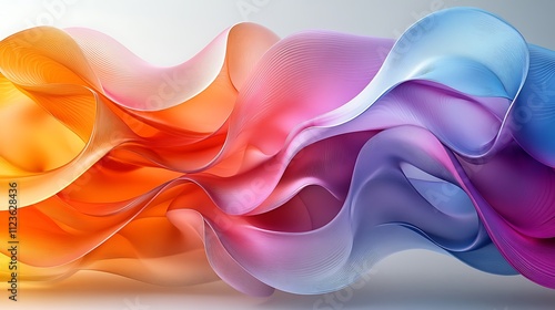 Wallpaper Mural Interlocking 3D forms with flowing vibrant colors highlighted by gentle lighting against a neutral background for a futuristic look Torontodigital.ca