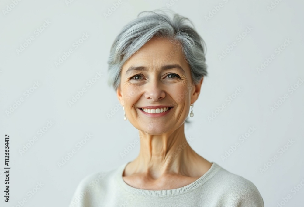 A warm and inviting half-length portrait of a 50-year-old woman with a gentle smile A warm and inviting half-length portrait of a 50-year-old woman with a gentle smile