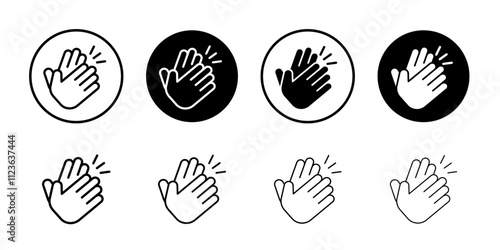 Clapping hand icon logo sign set vector outline