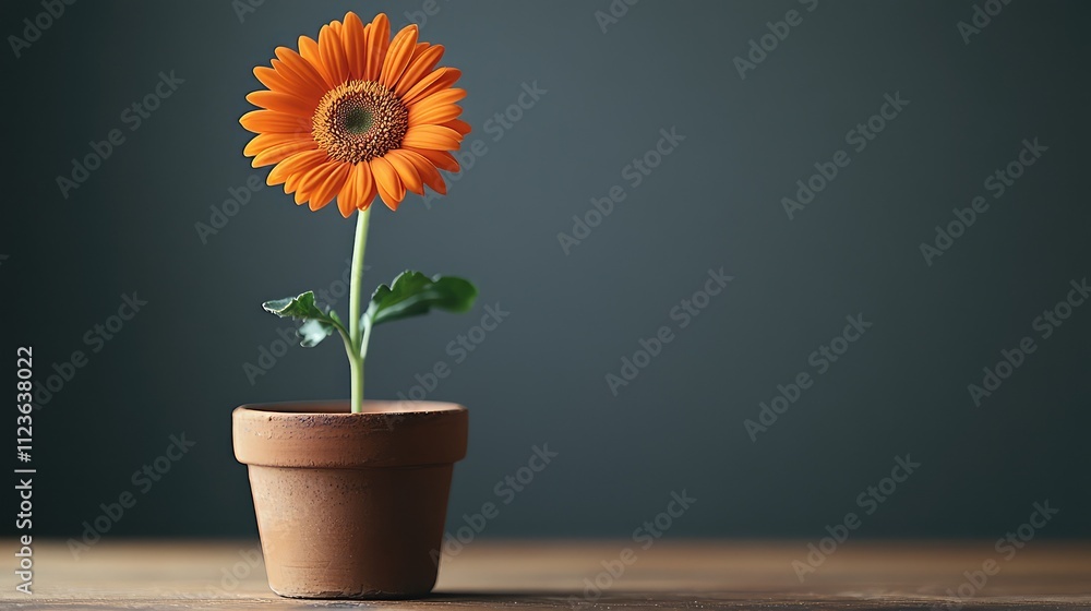 Fototapeta premium Falling Pot with Flower - Space for Text