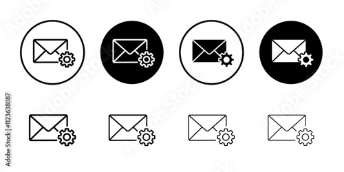 Email settings icon logo sign set vector outline