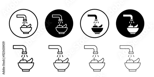 Fruits Washing icon logo sign set vector outline