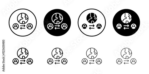 Globalization icon logo sign set vector outline