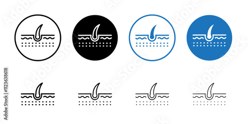 Hair Split Ends icon logo sign set vector outline