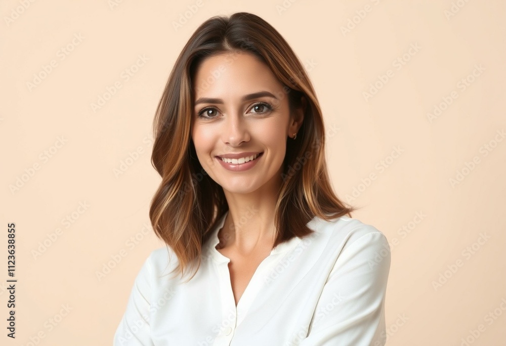 Obraz premium Half-length portrait of a woman with neutral expression
