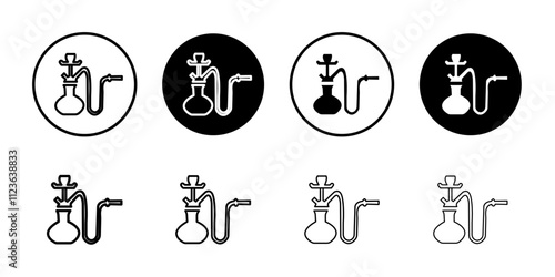 Hookah icon logo sign set vector outline