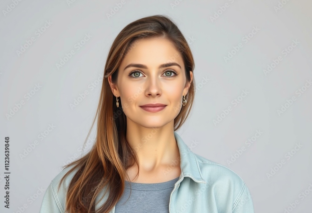 Obraz premium Neutral half-length portrait of a 35-year-old female