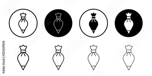 Pastry bag icon logo sign set vector outline