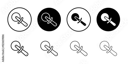 Pizza Cuttier icon logo sign set vector outline