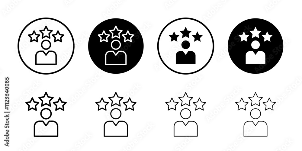 Rating employee icon logo sign set vector outline Rating employee icon logo sign set vector outline