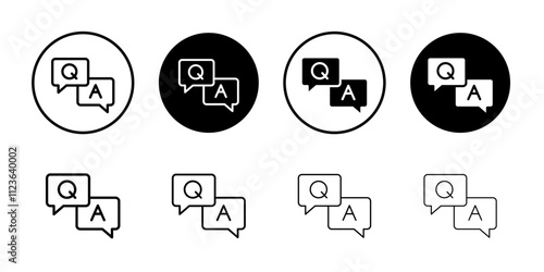 Questions and answers icon logo sign set vector outline