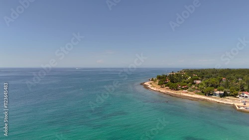 Wallpaper Mural Serene Coastline of Istria, Croatia. This stunning aerial view showcases the serene beauty of Istria, Croatia’s coastline.  Torontodigital.ca