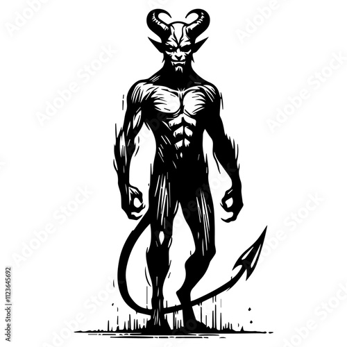 creative depiction of a mythical demon in bold style