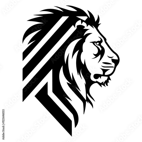 creative lion logo design with sharp and sleek details photo