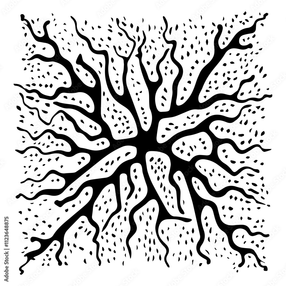 Naklejka premium hand-drawn abstract doodle pattern with bold lines – black vector