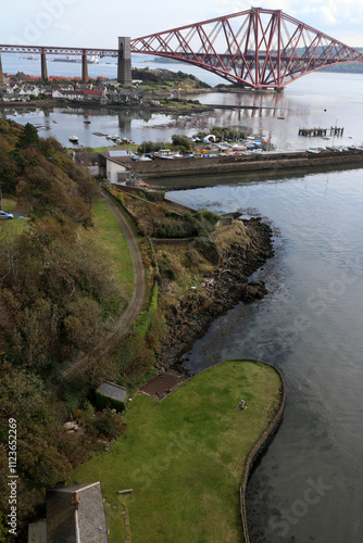 Forth Rail bridge viewed from South Queensferry - Edinburgh - Midlothian - Scotland - UK photo