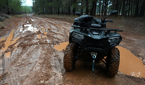 Wallpaper Mural Offroad in the forest with UTV in the rain Torontodigital.ca