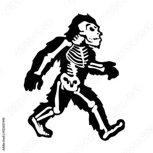 Bigfoot Skeleton Vector Illustration
