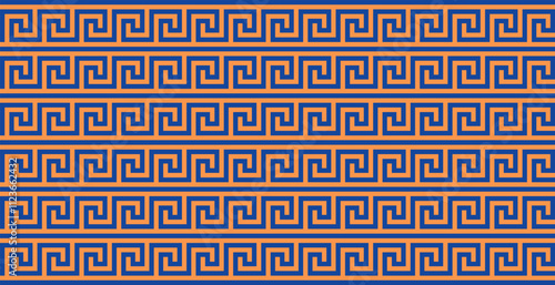 Greek key pattern with horizontal lines. Seamless geometric background.