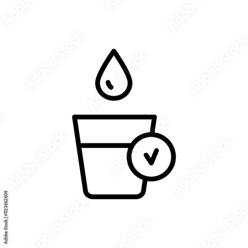Water linear icon. Filtration process. Osmosis and desalination. Potable water. Vector icon of various chemical and physical methods of water purification.