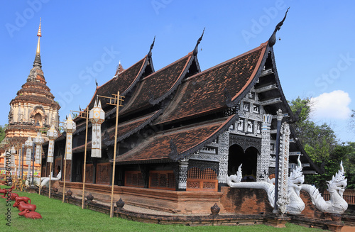 Wat Lok Moli on a sunny day in Chiang Mai, Thailand