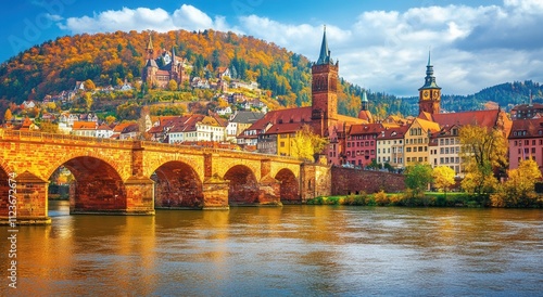 Germany's notable landmarks and charming towns include medieval Heidelberg, featuring the Karl Theodor Bridge and castle