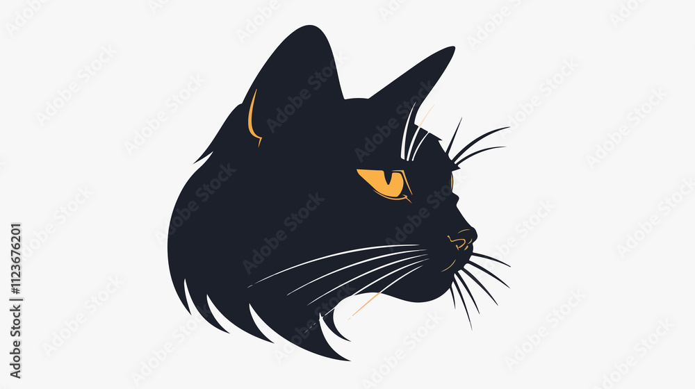 Obraz premium Cute Cat Icon Vector Illustration on White Background