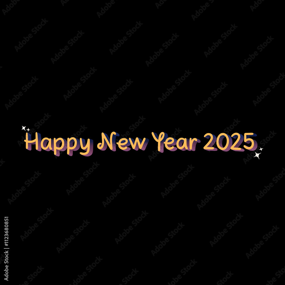 Obraz premium Happy New Year , Happy New Year Background , Lettering text for Happy New Year , New Year Celebration , Happy New Year Card background , New Year Greeting Card for 2025