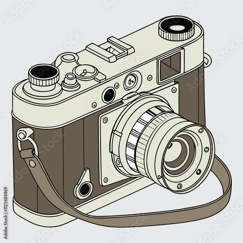  a-vintage-camera-adorned vector art and illustration