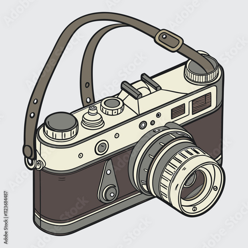  a-vintage-camera-adorned vector art and illustration