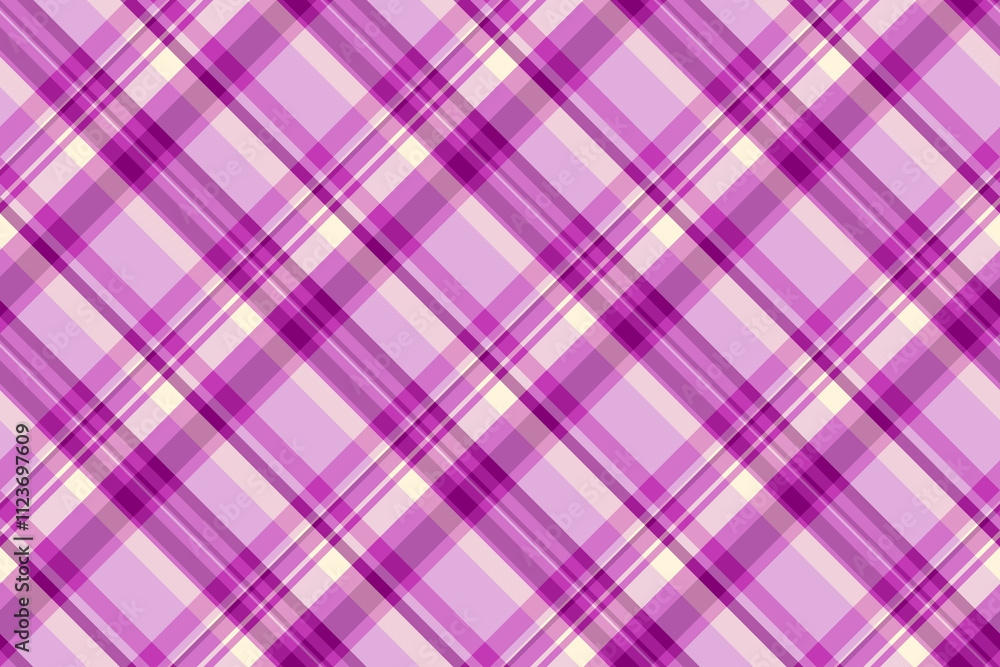 Lilac check vector pattern, seasonal seamless tartan plaid. Rural texture fabric background textile in magenta and light colors. Lilac check vector pattern, seasonal seamless tartan plaid. Rural texture fabric background textile in magenta and light colors.