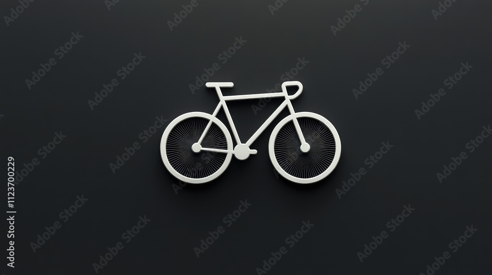 Fototapeta premium Minimalist bike emblem with clean lines and subtle graphic concept