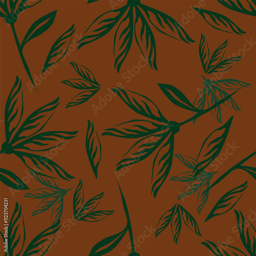 Cute seamless pattern with decorative flowers and leaves can be used for wallpapers, surface textures, textile, tile, kids cloth, pattern fills