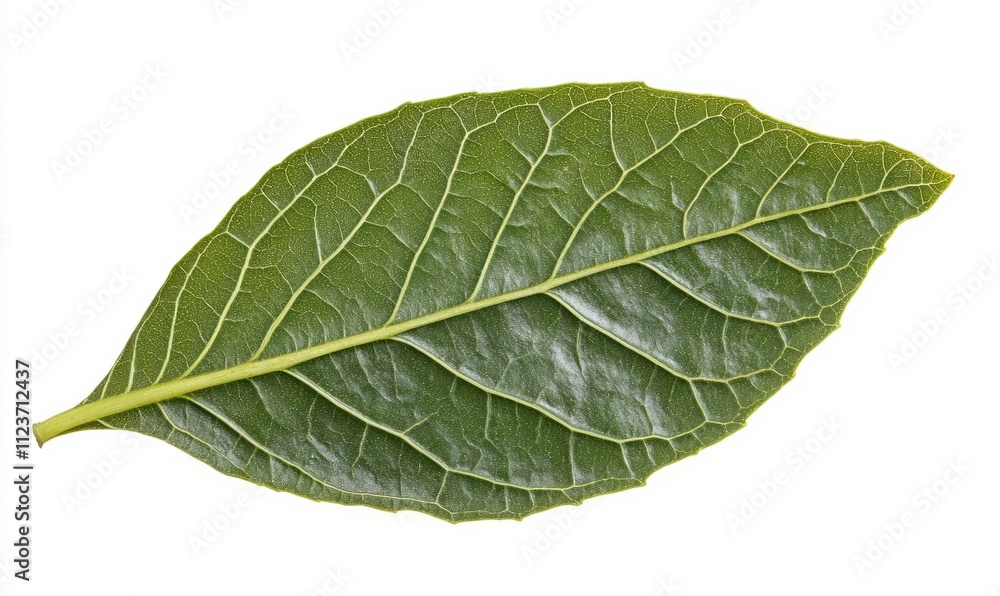 Obraz premium A detailed shot of a green leaf to illustrate the ideas of green business and ecology, featuring organic plants and natural materials.