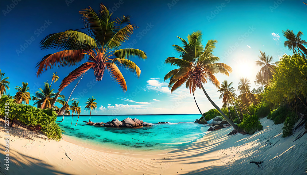 Fototapeta premium beach with palm trees