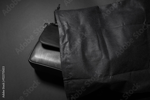 Black leather packae inside of nonwoven fabric package, fusible interfacing