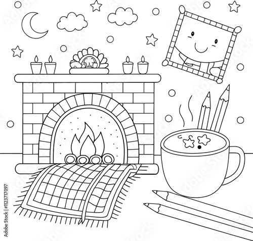 Winter Bliss Cozy Coloring Fun for Cold Days, Snuggle Up Delightful Winter Scenes to Color