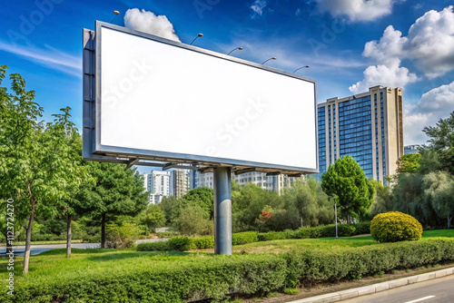 Wallpaper Mural Blank billboard mockup in city park. Torontodigital.ca