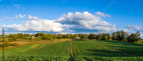 Fototapeta Naklejka Na Ścianę i Meble -  Piękna panorama na miasto Jeziorany 2024