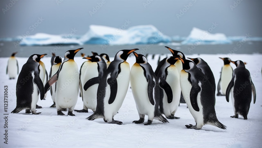 Obraz premium High-quality penguin images showcasing adorable poses in natural habitats. Perfect for creative projects, blogs, marketing campaigns, and more. Enhanced license available