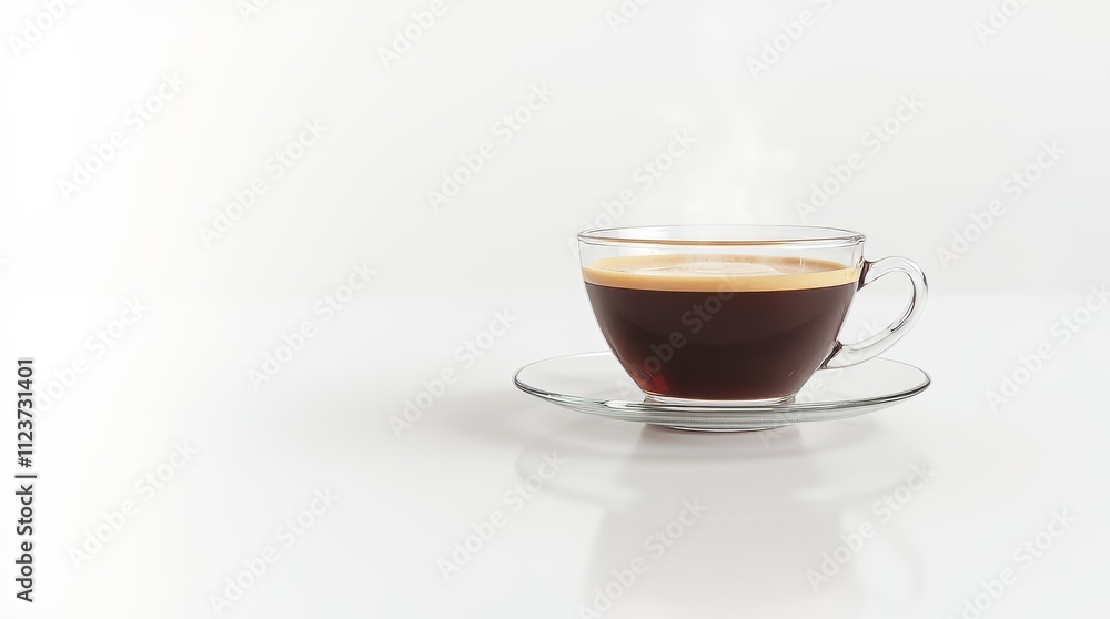 Fresh Espresso in Transparent Glass Cup Fresh Espresso in Transparent Glass Cup